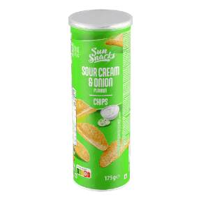 Aperitivo de patata sabor crema agria y cebolla