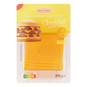 Lonchas de queso cheddar